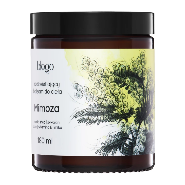 rozświetlający balsam do ciała Mimoza 180 ml - rysunek mimozy